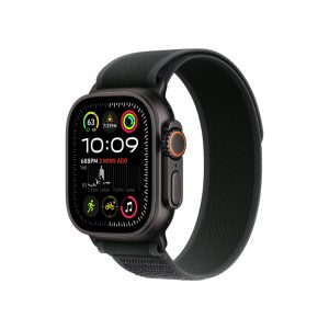 שעון חכם 49 מ"מ Apple דגם Watch Ultra 2 GPS + Cellular 49mm Black Titanium Case with Black Trail Loop - M/L יבואן רשמי