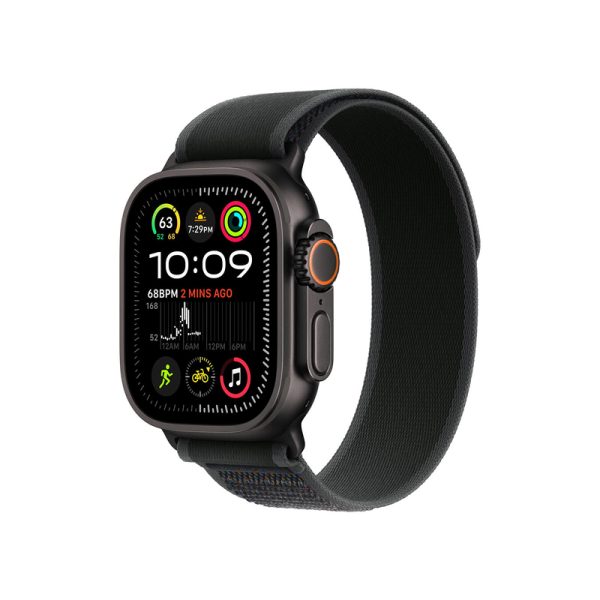 שעון חכם 49 מ"מ Apple דגם Watch Ultra 2 GPS + Cellular 49mm Black Titanium Case with Black Trail Loop - M/L יבואן רשמי
